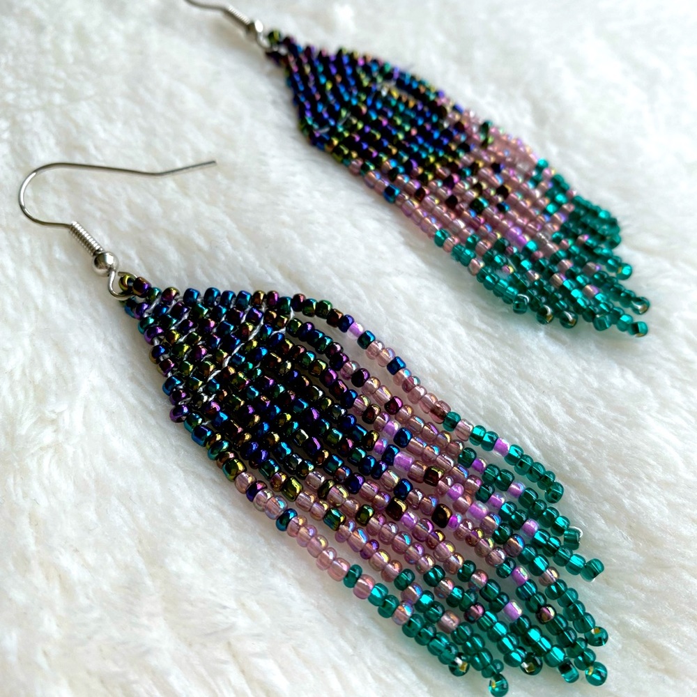 Beaded tassel earrings
